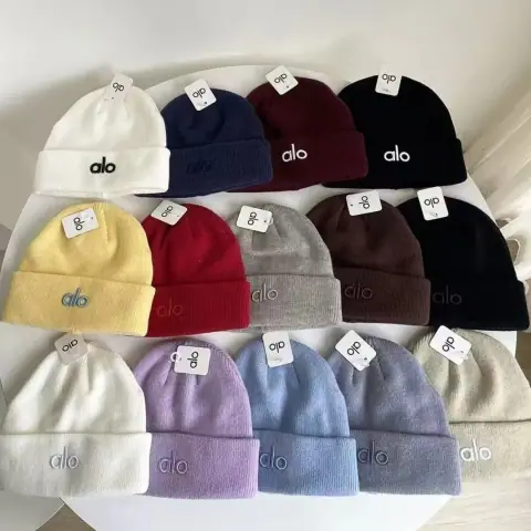 Alo Yoga Classic Embroidered Knit Beanie · Alo