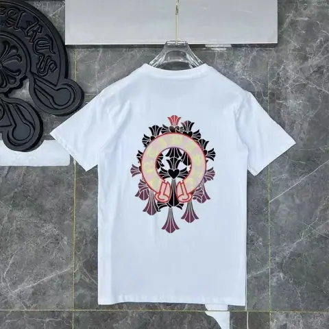 Chrome Hearts-Style T-Shirt with Colorful Horseshoe Cross Print · Chrome Hearts