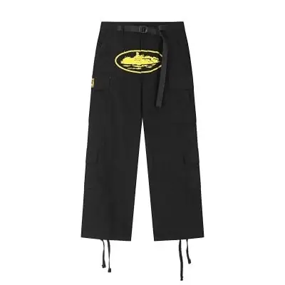 Corteiz Alcatraz Cargo Pants Yellow Logo · Corteiz