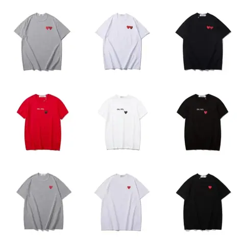 CDG PLAY (Rei Kawakubo) Classic Embroidered Heart T-Shirt · CDG