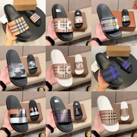 Burberry-Style Plaid Slides · Burberry