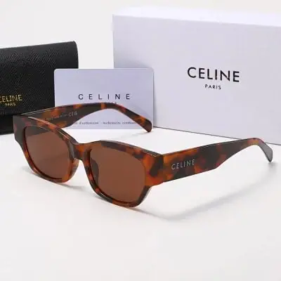 Celine Triomphe Rectangular Sunglasses Tortoise · Celine