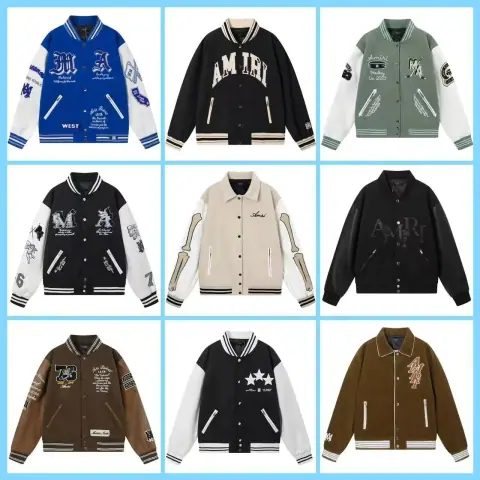 Amiri Multi-Style Embroidered Color Block Varsity Jacket · AMIRI