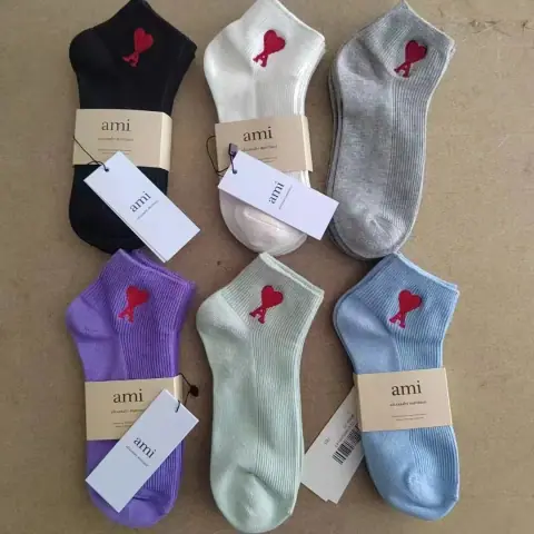AMI red heart embroidered ankle socks · Ami