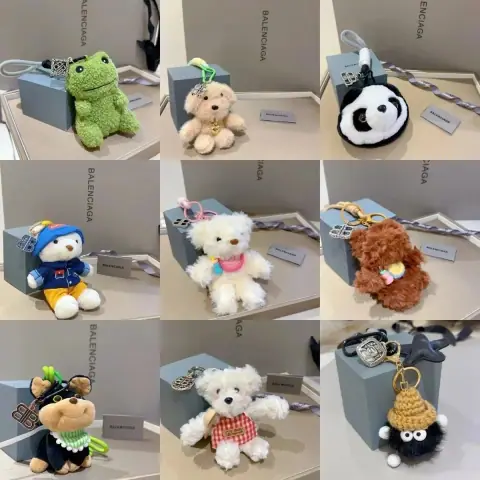 Balenciaga-Style Plush Keychain / Bag Charm · Balenciaga