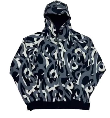 N9 Tribal Camo Zip Up Hoodie · Number Nine