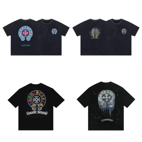 Chrome Hearts colorful horseshoe cross print short sleeve T-Shirt · Chrome Hearts
