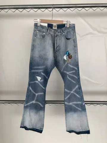 Gallery Dept Gradient Lightning Print Embroidered Flared Jeans · Gallery Dept