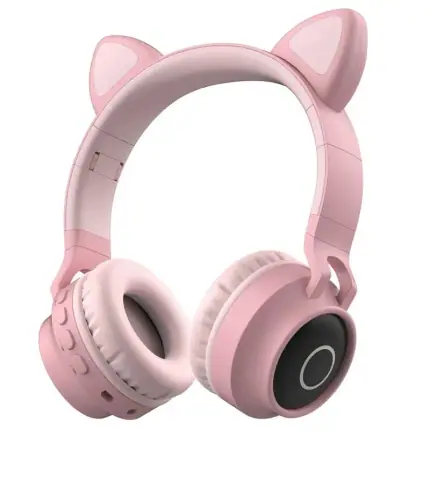 Pink Cat-Ear Wireless Headphones