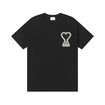 AMI black T-Shirt with white heart A logo · Ami