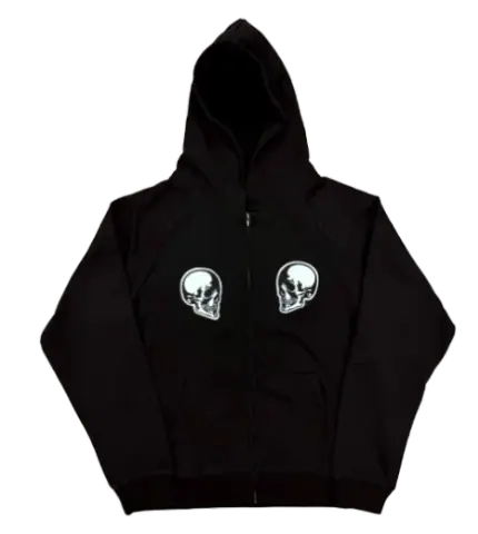 N9 Skull Embroidery Zip Up Hoodie · Number Nine