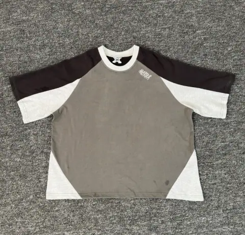 Mertra American High-Street Style Three-Tone Color-Block Raglan T-Shirt · Mertra