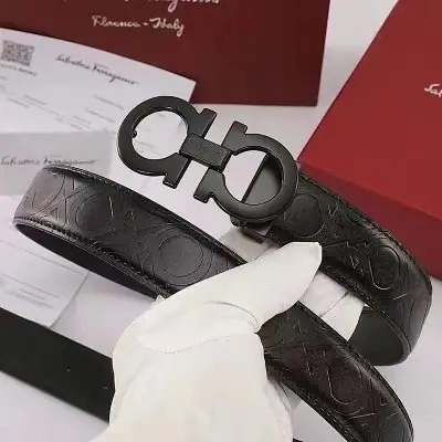 Ferragamo embossed double G buckle belt · Ferragamo