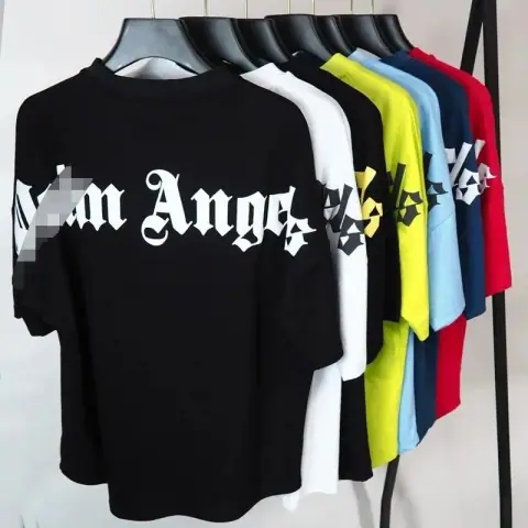 Palm Angels-Style Gothic Lettering T-Shirt · Palm Angels