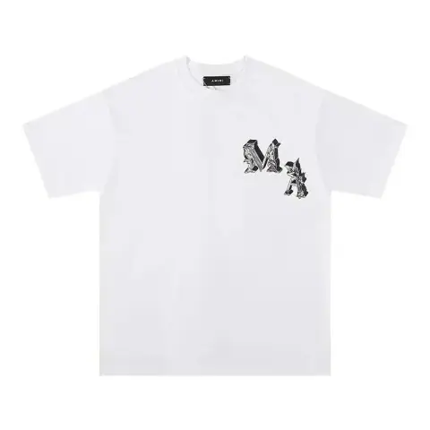 AMIRI Gothic-Style Metallic "MA" Logo T-Shirt · AMIRI