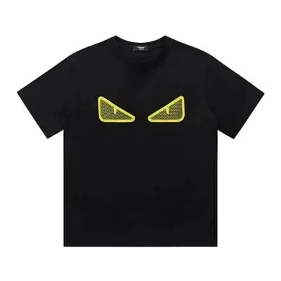 FENDI fluorescent green letter black T-Shirt · Fendi