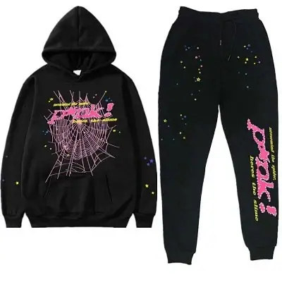 Sp5der Pink Web Hoodie Tracksuit · Sp5der