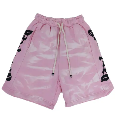 Hellstar-Style Pink Gradient Print Athletic Shorts · Hellstar