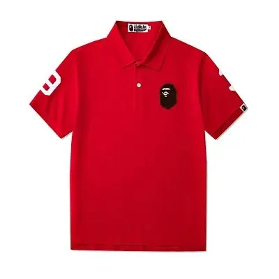 Bape Flocked Ape Head Short-Sleeve Polo Shirt · Bape