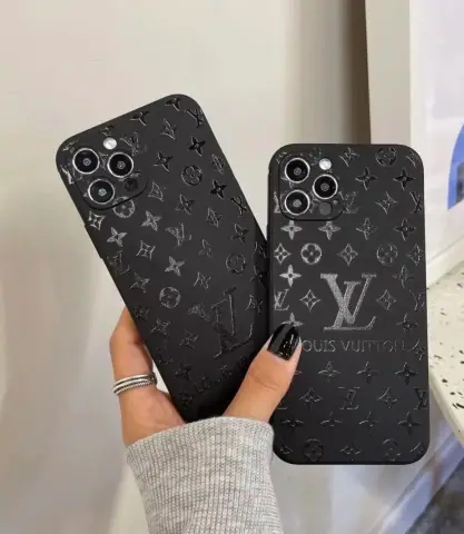 LV black embossed monogram phone case · Louis Vuitton