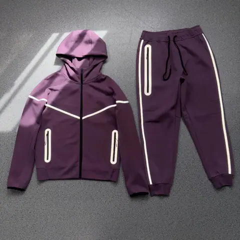 Nike Reflective-Trim Hooded Tracksuit Purple · Nike