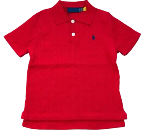Polo Ralph Lauren Cable-Knit Short-Sleeve Polo Sweater Red · Ralph Lauren