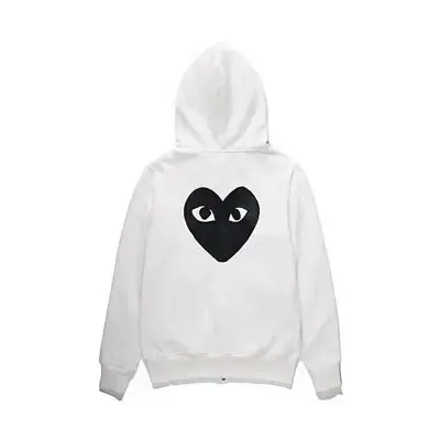 CDG Play Heart Eyes Print Zip-Up Hoodie Multi-Color · CDG